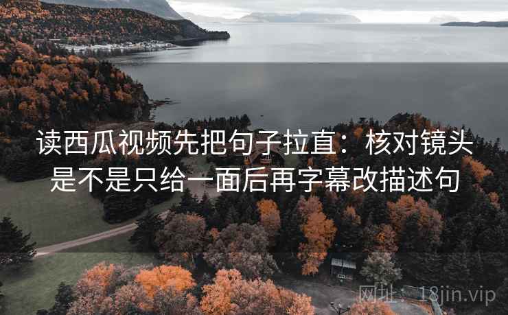 读西瓜视频先把句子拉直：核对镜头是不是只给一面后再字幕改描述句