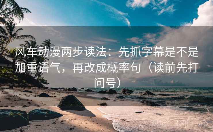 风车动漫两步读法：先抓字幕是不是加重语气，再改成概率句（读前先打问号）